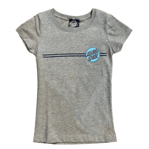 Santa Cruz Youth Dot T-Shirt (Heather Grey/Baby Blue) XSML