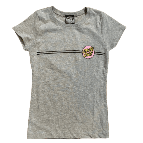 Santa Cruz Youth Dot T-Shirt (Heather Grey/Pink) SML